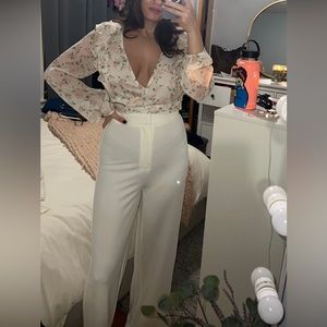 Never worn, hello molly ruffle/flower top, size M